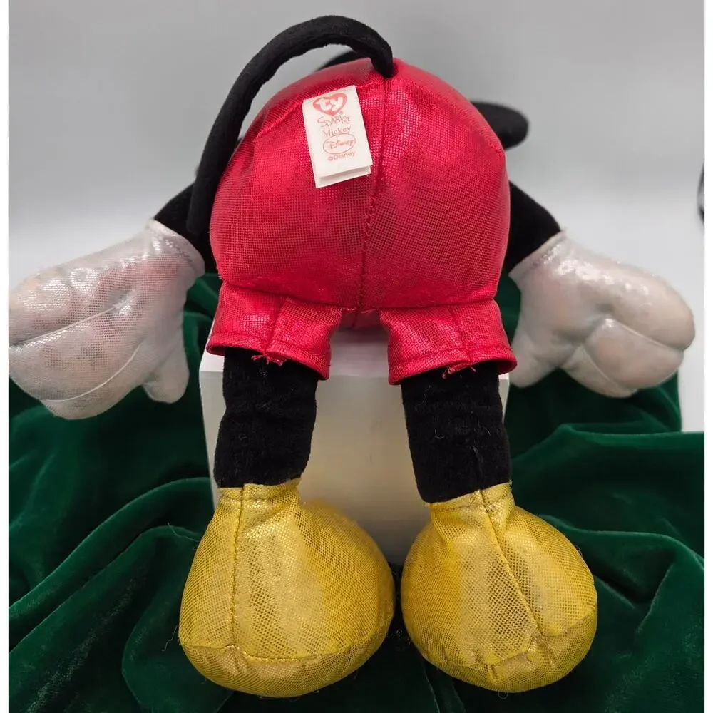Ty Beanie Disney Sparkle Mickey Mouse Plush Gold Shoes Silver Gloves Kellytoy